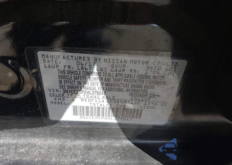 2017 Nissan Versa Note S Plus z USA, uszkodzony, nr VIN 3N1CE2CP2HL379247